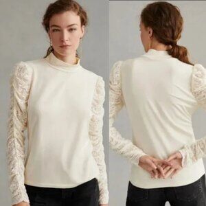 Anthropologie Maeve Ruched-Sleeve Blouse - Size Small - New